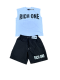 Black & White Shirt/Shorts Set