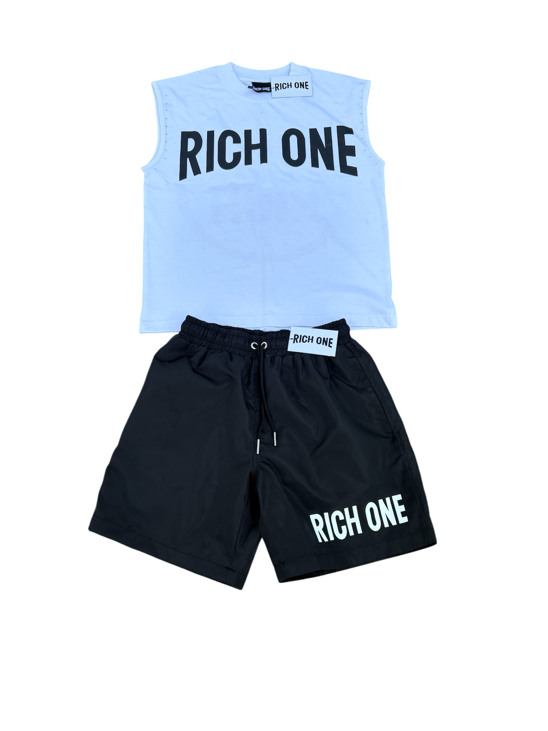 Black & White Shirt/Shorts Set